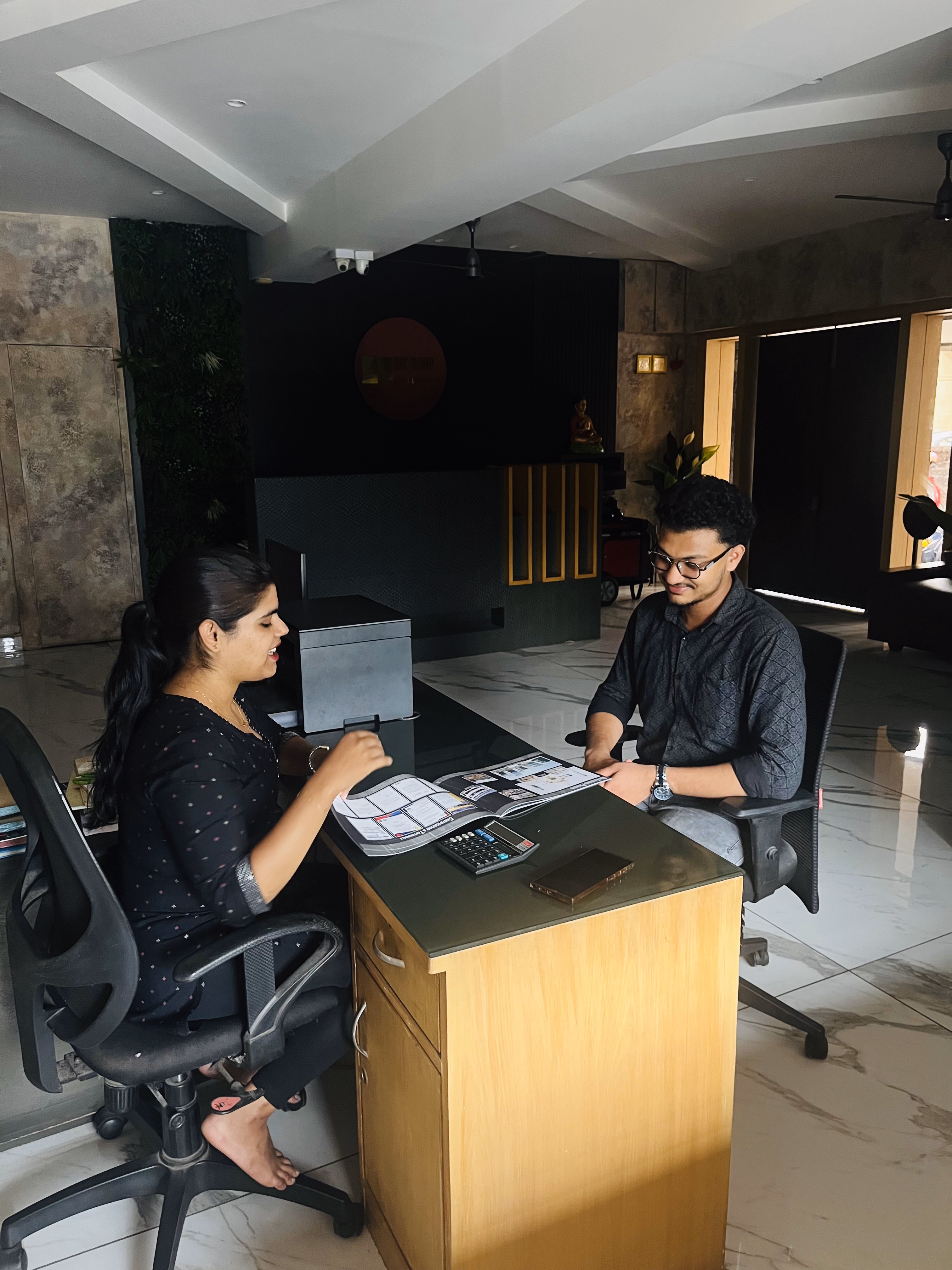 Neutral sofa with cushions and wooden coffee table